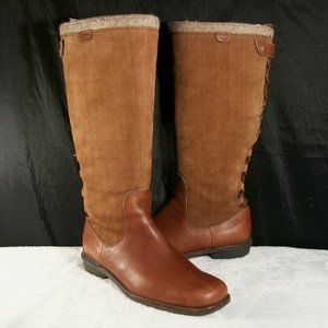 UGG SMITHFIELD TALL BROWN PREMIUM LEATHER & SHEARLING BOOTS 10M 5746 FREE SHIP